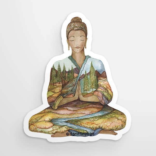 Mountain Buddha Sticker for wholesale by Yogini Collection