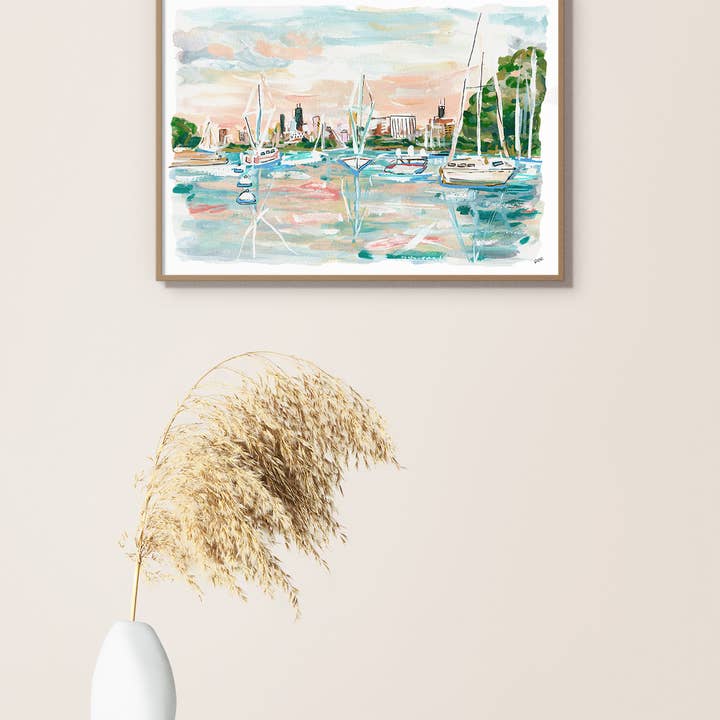 Rachel Reynolds Art - Wholesale Art Print - Sailing The City, Chicago Art Print2