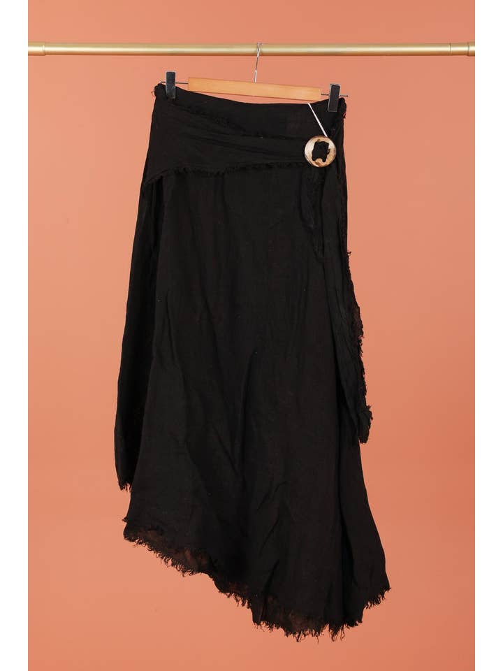 la maison des fibres naturelles - Wholesale Skirt - Women's - Linen skirt with drawstring 1013 100% linen