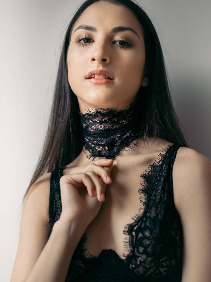 Malia Black Lace Choker for wholesale by Colette & Sebastian