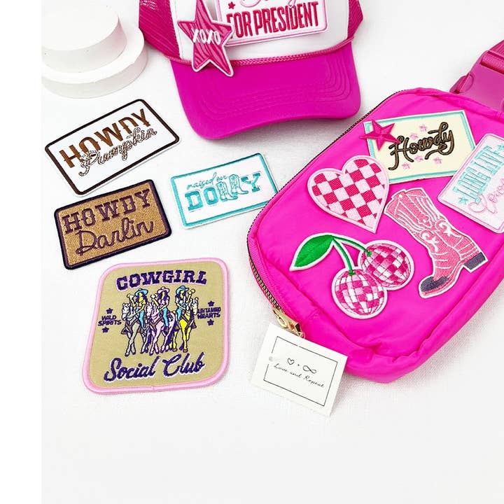 COWGIRL Theme DIY Iron On Embroidered Patches for wholesale by Love and Repeat