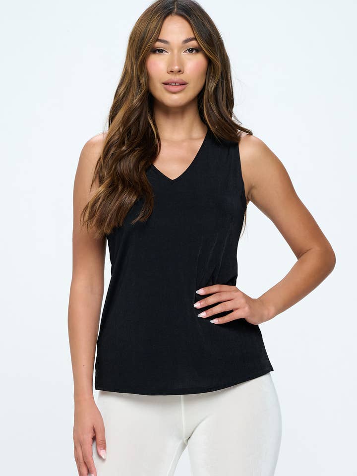 BNS V-NK Bias Tank Top-2056BN-TRS1 for wholesale by Jostar