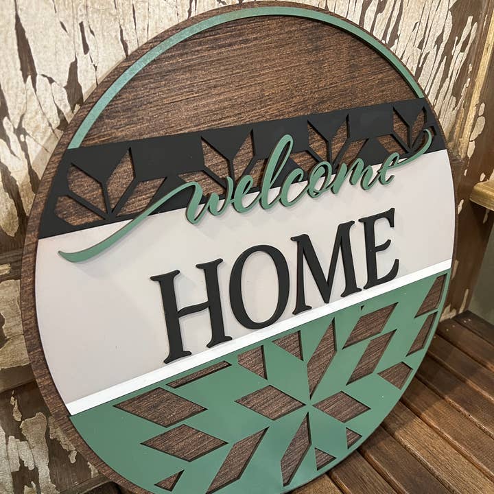 Rustic Home Co LLC - Vente Affichette de porte - Panneau, support de porte Welcome Home, décoration d'intérieur1