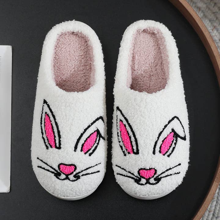 RABBIT PRINT EMBROIDERED COTTON SLIPPERS_CWSHS0866 for wholesale by ACCITY