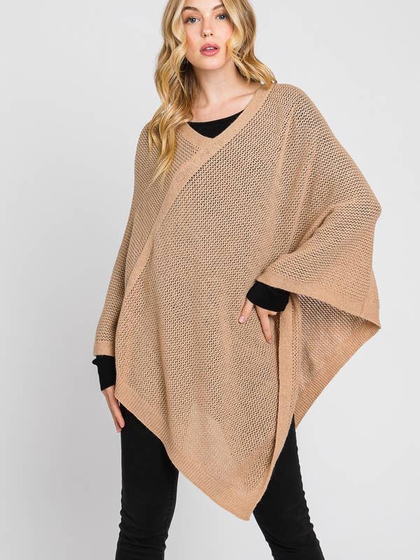 Shop Neighbors - Wholesale Poncho - Women's - SOLID LOOSE KNIT PONCHO