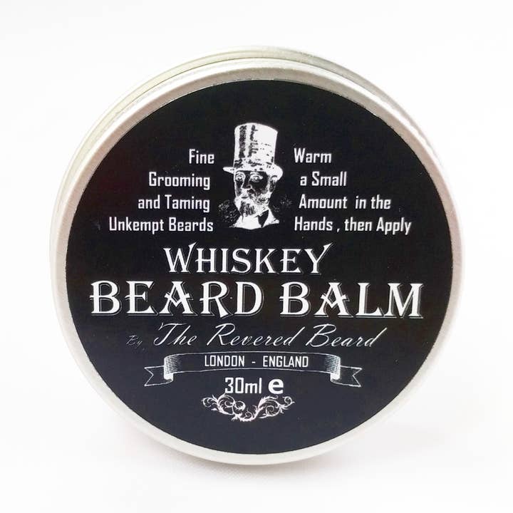 Whiskey Scented Beard Balm by the Revered Beard for wholesale by Half Ounce Cosmetics