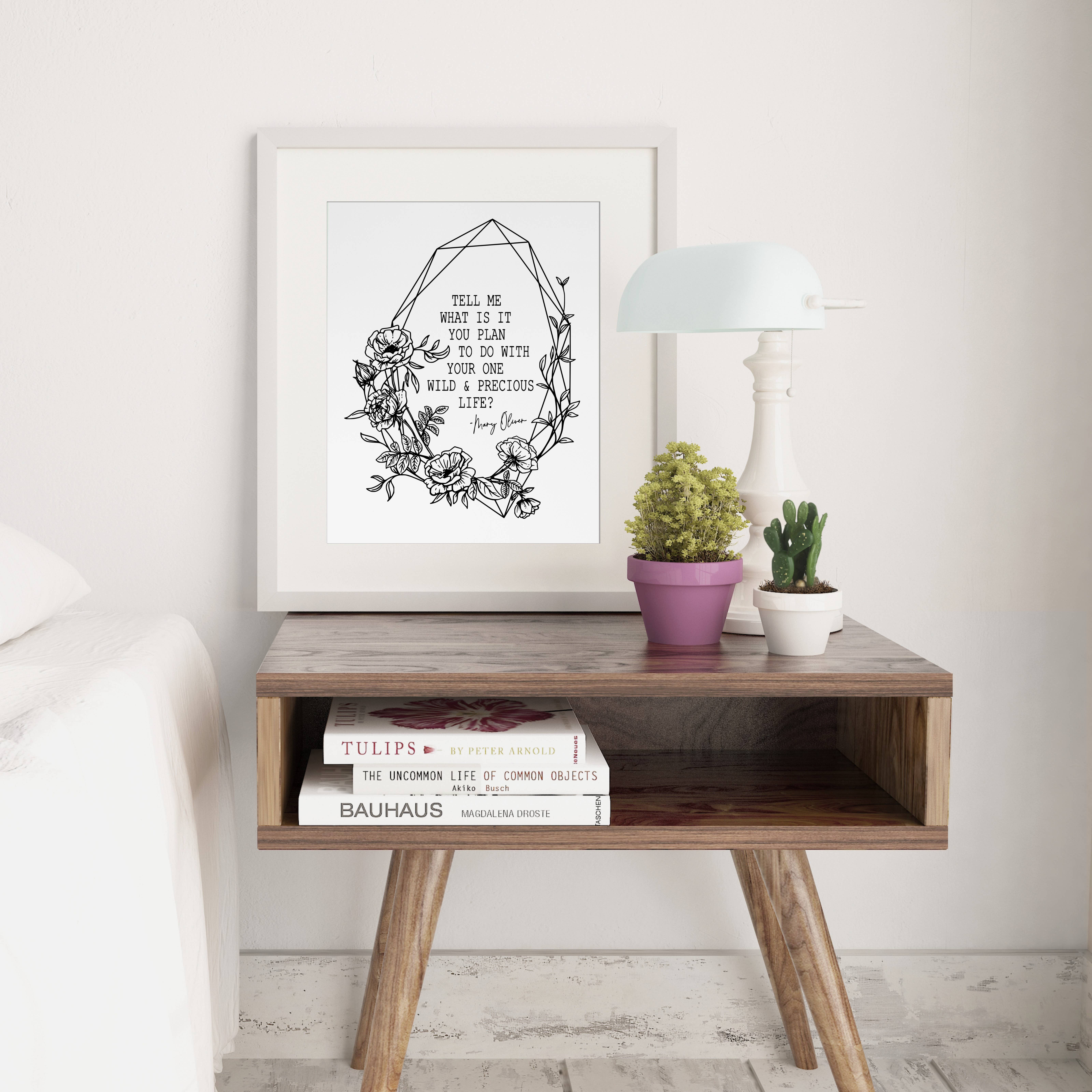 The Wilde Peach - Wholesale Art Print - One Wild and Precious Life, Mary Oliver Quote Foil Print2