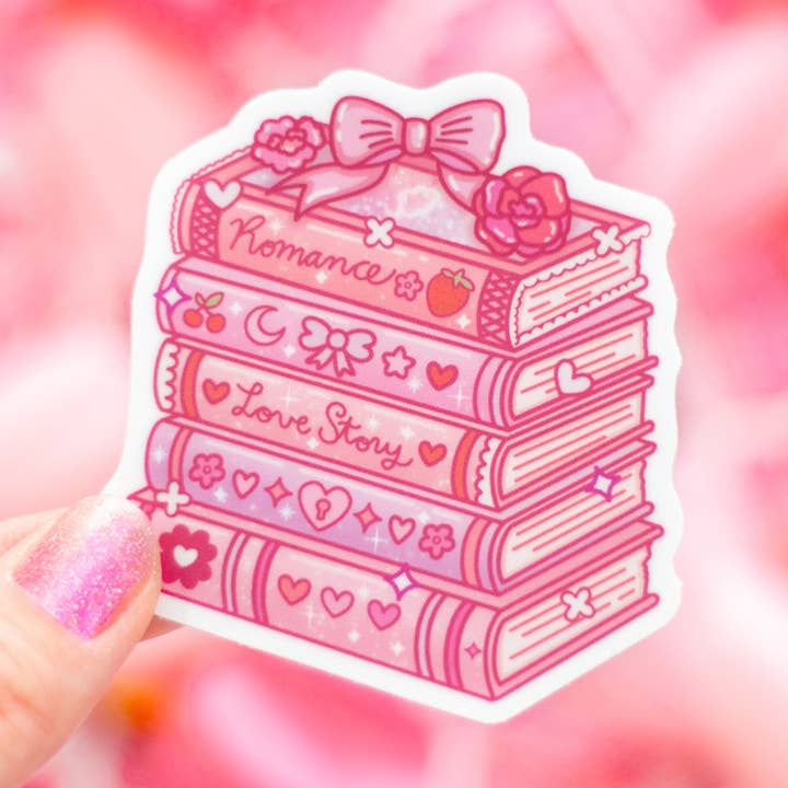 Romantiek Gestapelde Boeken Sticker voor wholesale door Unicorn Eclipse