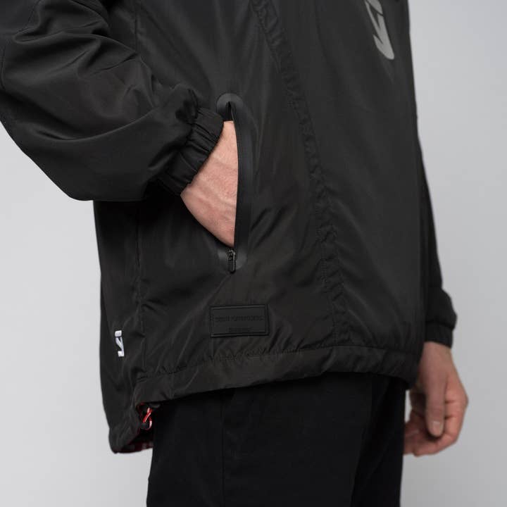 black SIGNATURE. vent half zip windbreaker jacket for wholesale on Faire9
