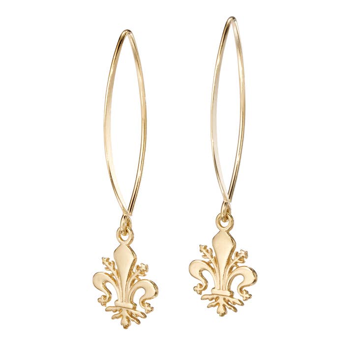 Fleur de Lis V-Wire Earrings for wholesale by Florin Arte Jewelry