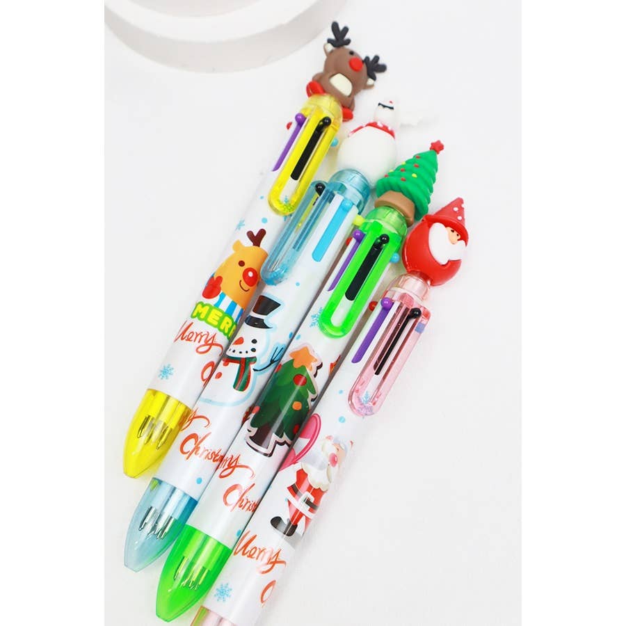 MÉLANGER LA COULEUR Stylo à bille multicolore sur le thème de Noël en vente sur Faire1