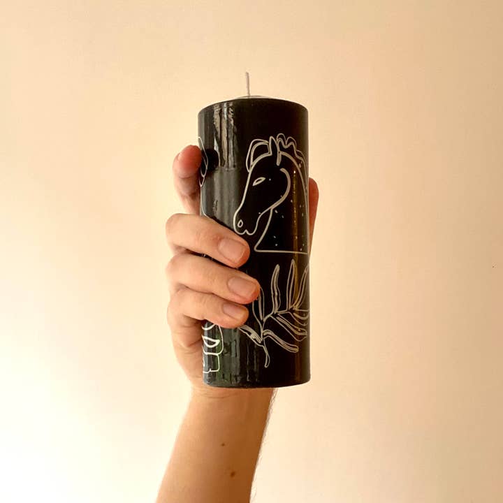 Agora Home – wholesale Pelarljus – Svart lång grekisk-romersk design pelare ljus