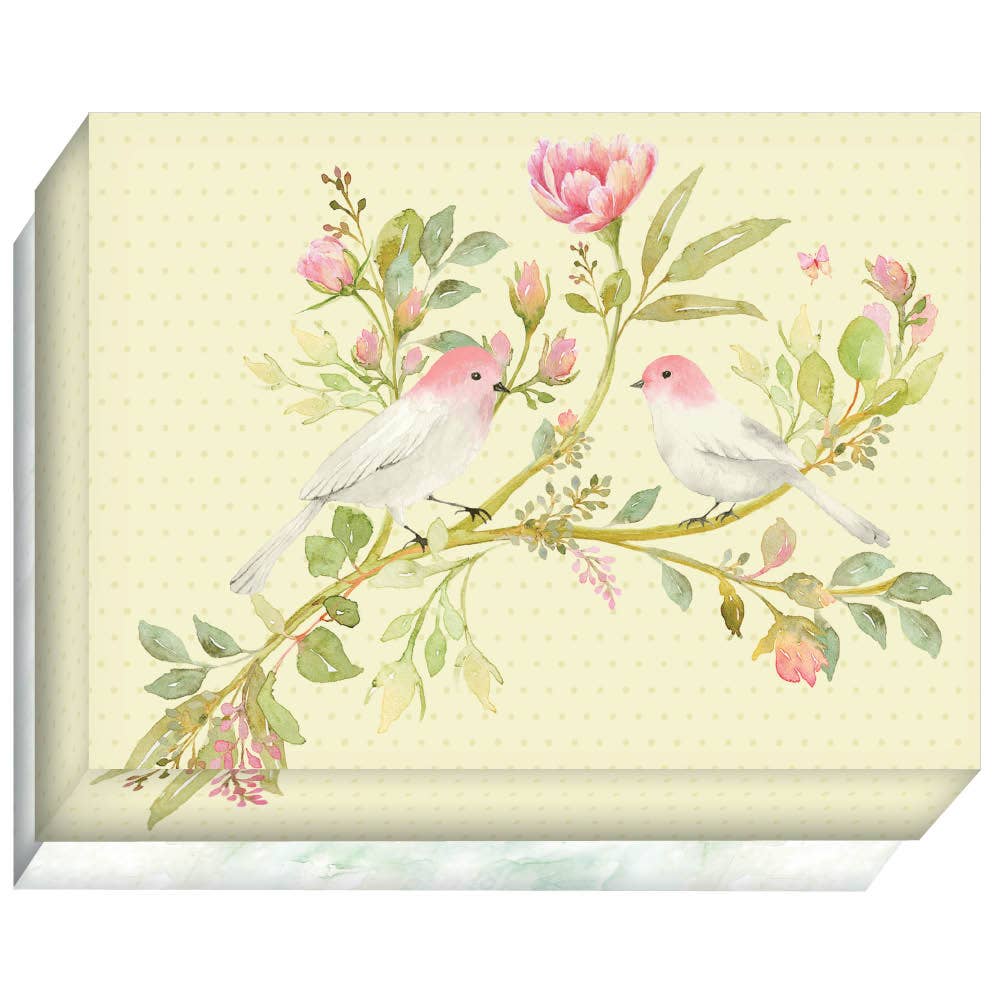 Crown Point Graphics - Wholesale Stationery/Notecard Set - Pink Peony and Pretty Birds - Boxed Note Cards -15 Cards1