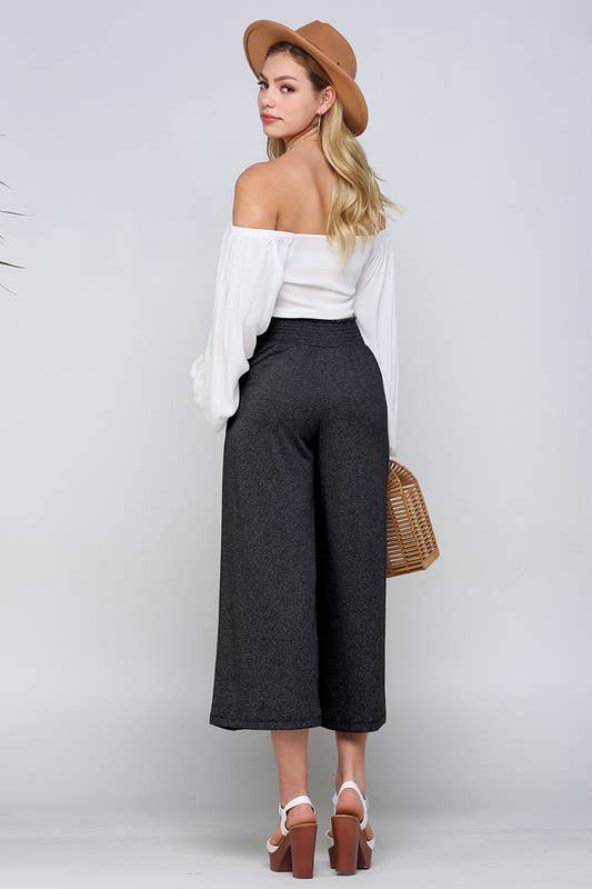 NINEXIS - Wholesale Pants - Women's - CWBLP418_SMOCKED WAIST BEND GAUCHO PANTS7