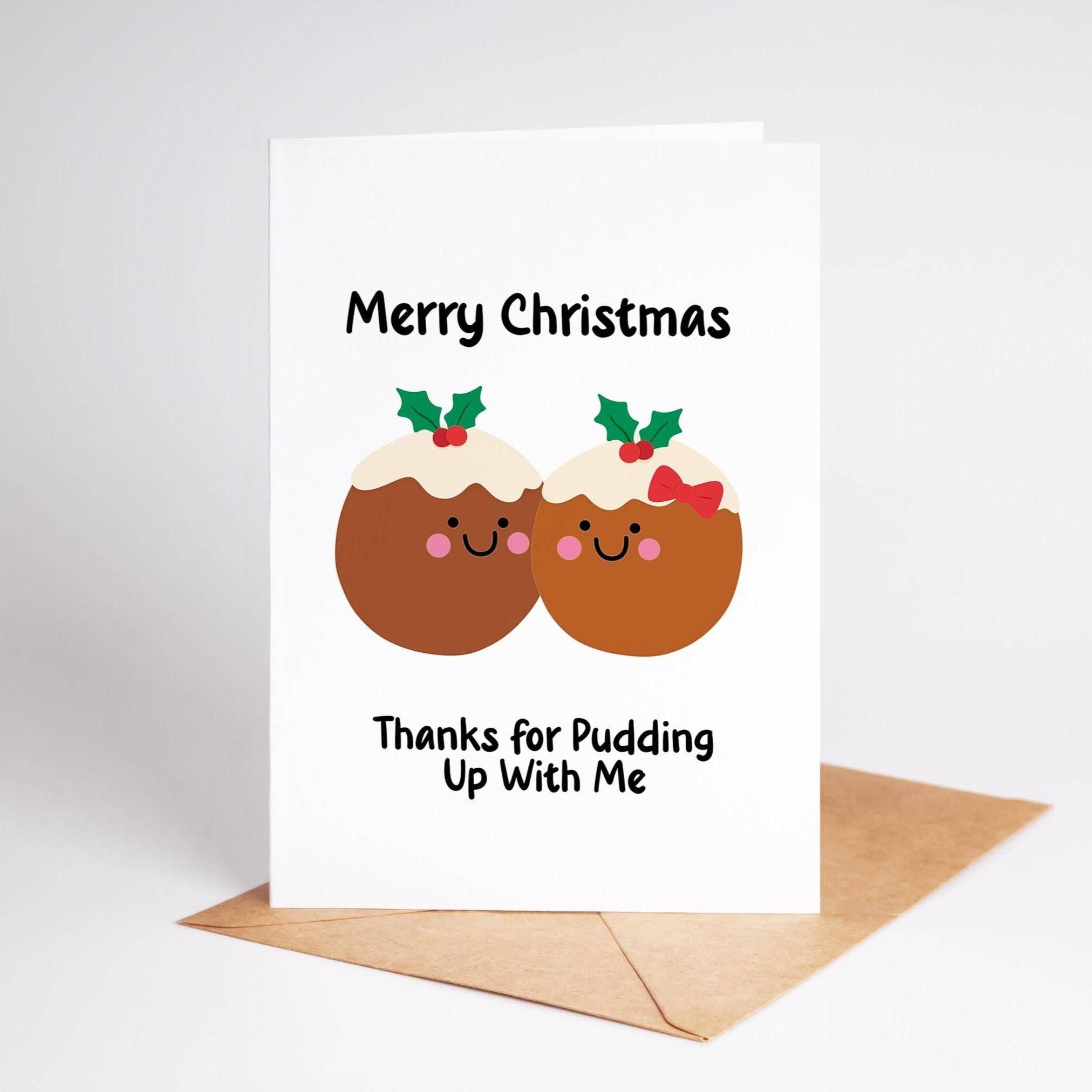 PulpKo - Wholesale Christmas Card - Thanks for Pudding Up With Me Christmas Card3