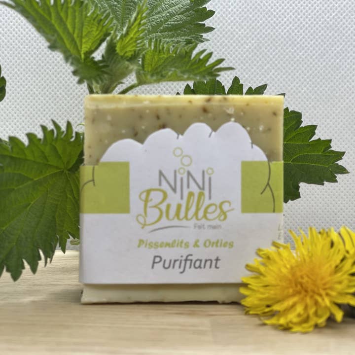 PURIFYING SOAP DANDELIONS NETTLES SAF SURGRAS 5% for wholesale by Nini'Bulles