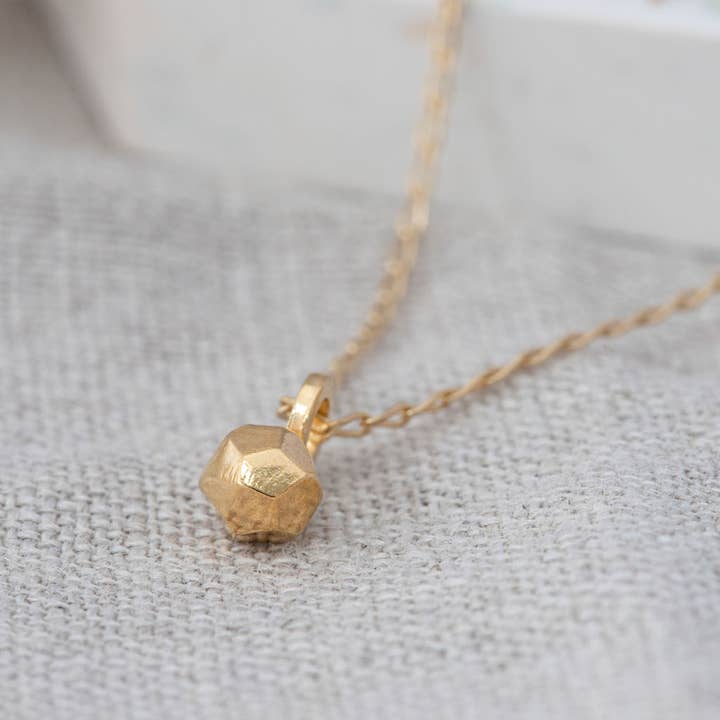 Mini meteorite neckace, gold for wholesale by Elin Horgan Jewellery