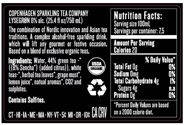 Zepeim - Wholesale Alcoholvrij aperitief - Copenhagen Sparkling Tea LYSEGRØN bruisende thee6
