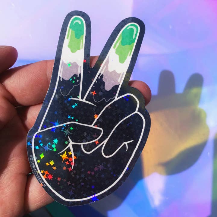 Aromantic Hands Prismatiske Klistermærker for engroshandel hos Wild Fancy Design