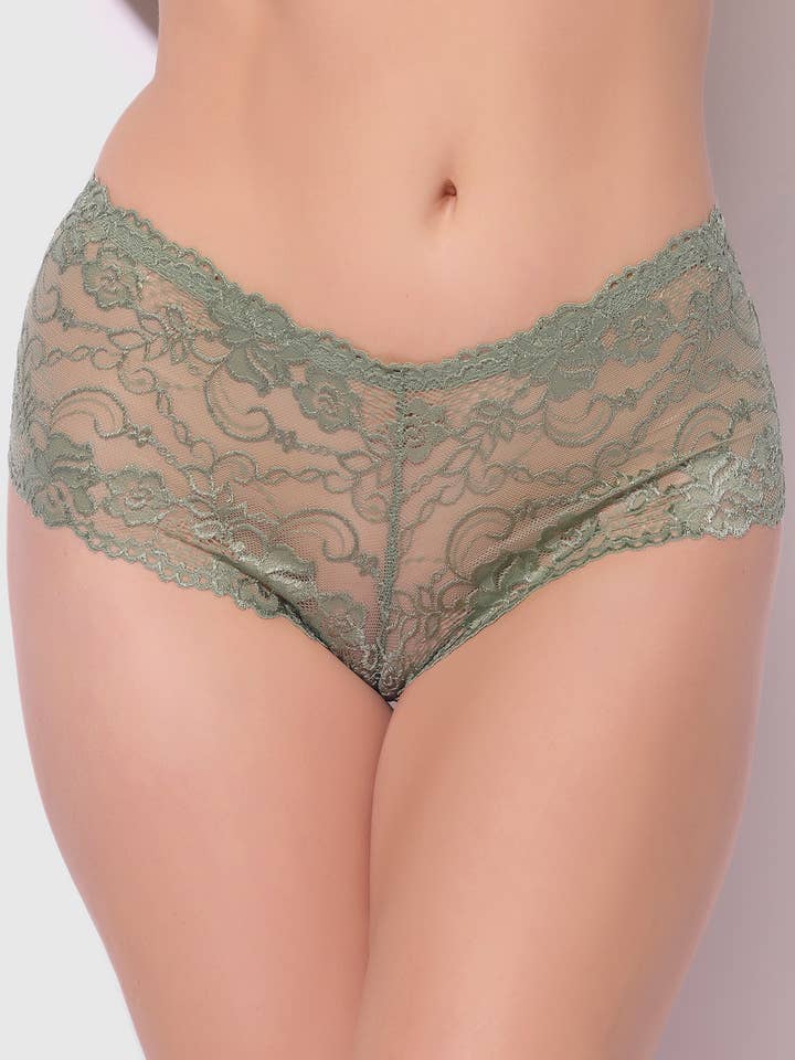 House of Desire - Wholesale Underwear - Women's - CAITLIN FLORAL LACE CHEEKY