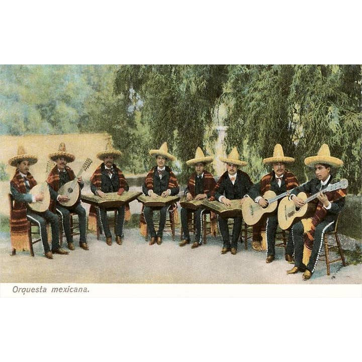 Cartolina MX-34 Orchestra Messicana per la vendita all'ingrosso da parte di Found Image Press