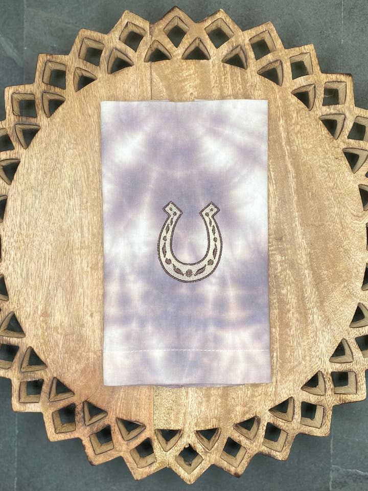 Horse Shoe Tie Dye Cloth Napkins for wholesale by Lucky Penny LA