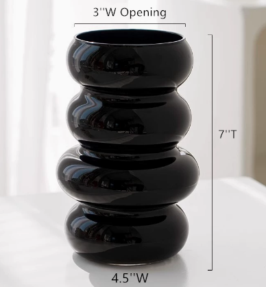 Sweet Home Deco - Wholesale Vase - Glass Floral Vase, Small Vase w/Ring Layers, Tabletop Vases5