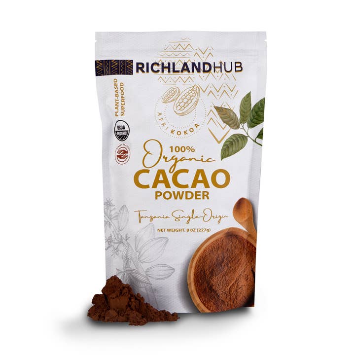 Organic 100% Single Origin Tanzanian Cacao Powder for wholesale by RichlandHub Coffee