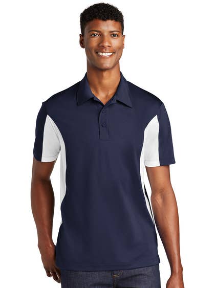 Sport-Tek Polo Micropique Sport-Wick com Blocos Laterais para Altos por atacado de Forever11