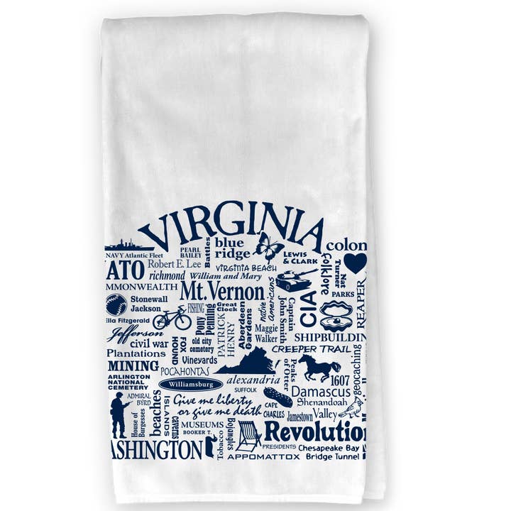 Virginia Destination Kitchen Towel - Where Life Takes You for wholesale by The Buffalo Works