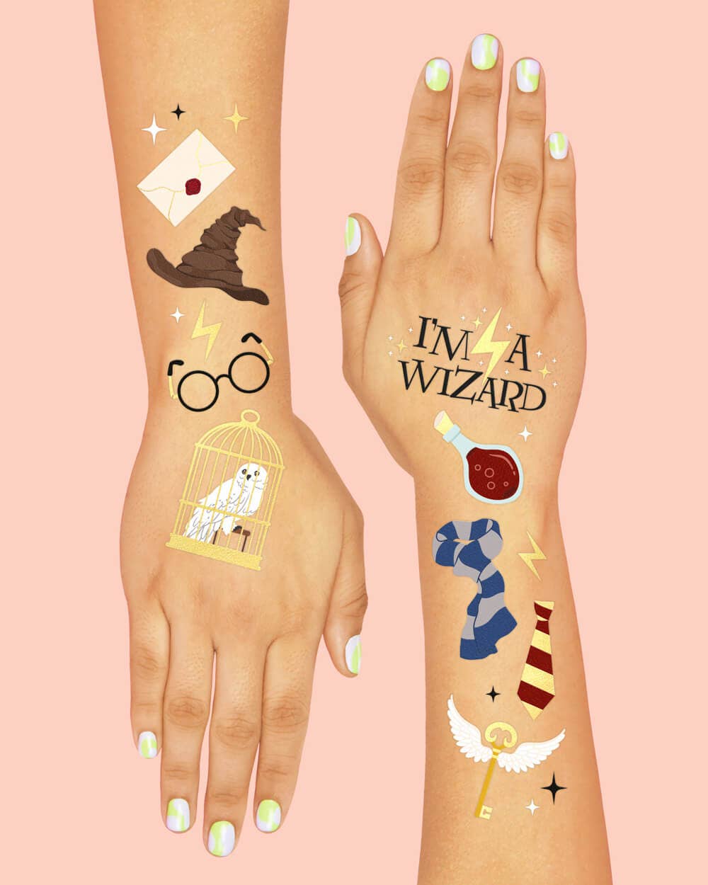 xo, Fetti - Wholesale Temporary Tattoo - Wizard Tats - 56 temporary tattoos, kids party, Harry Potter3