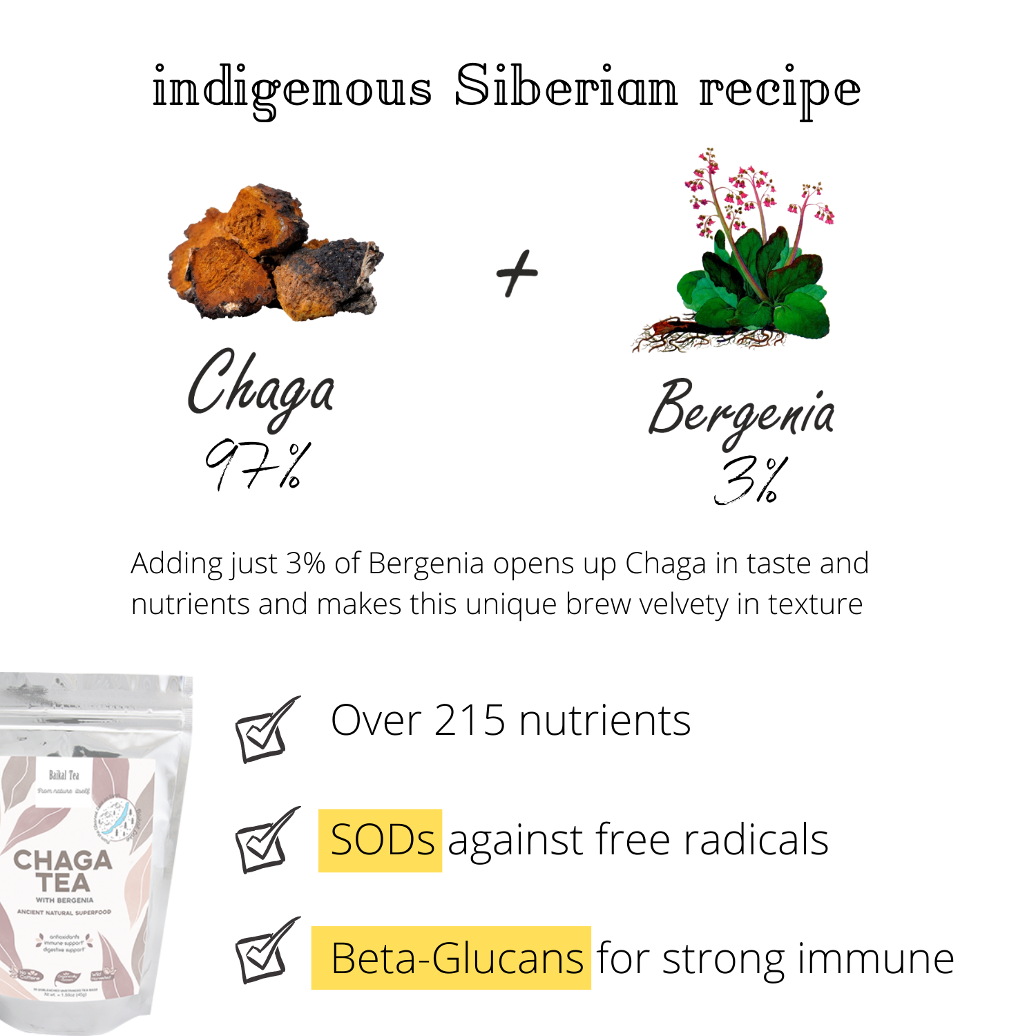 Baikal Tea – Chá de saúde/Detox por atacado – Chá Chaga com Bergenia2