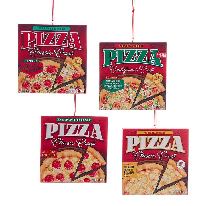 Kurt S. Adler, Inc. - Wholesale Ornament - Pizza Box Ornaments, 4 Assorted