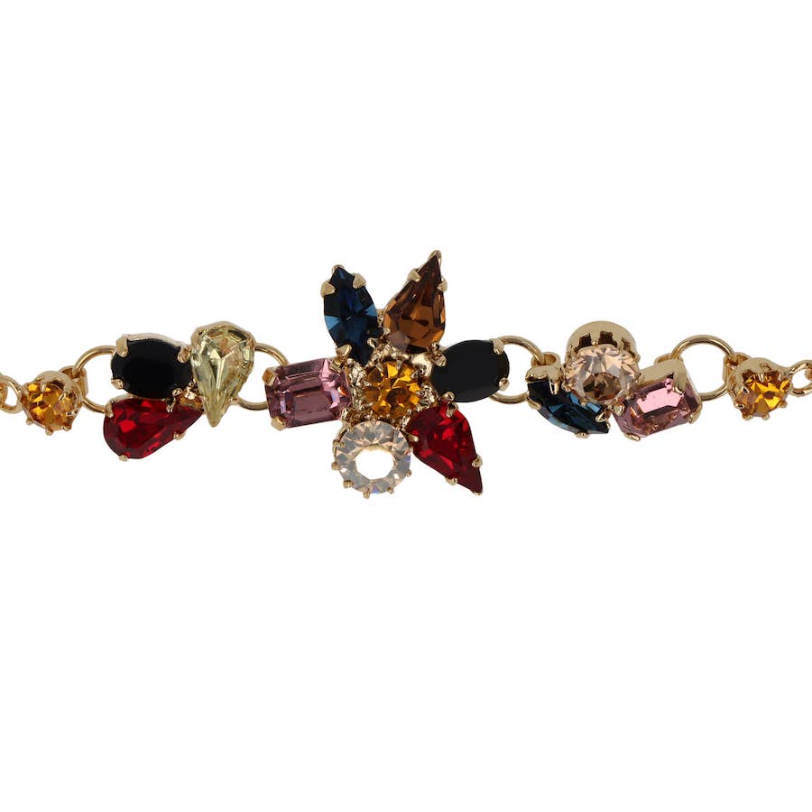 OTAZU - Wholesale Charm/Dangle Bracelet - La Bloemen Maroon Flower Bracelet1