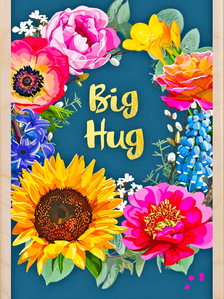 Big Hug - Eco-friendly card for wholesale by THE WOODEN POSTCARD COMPANY