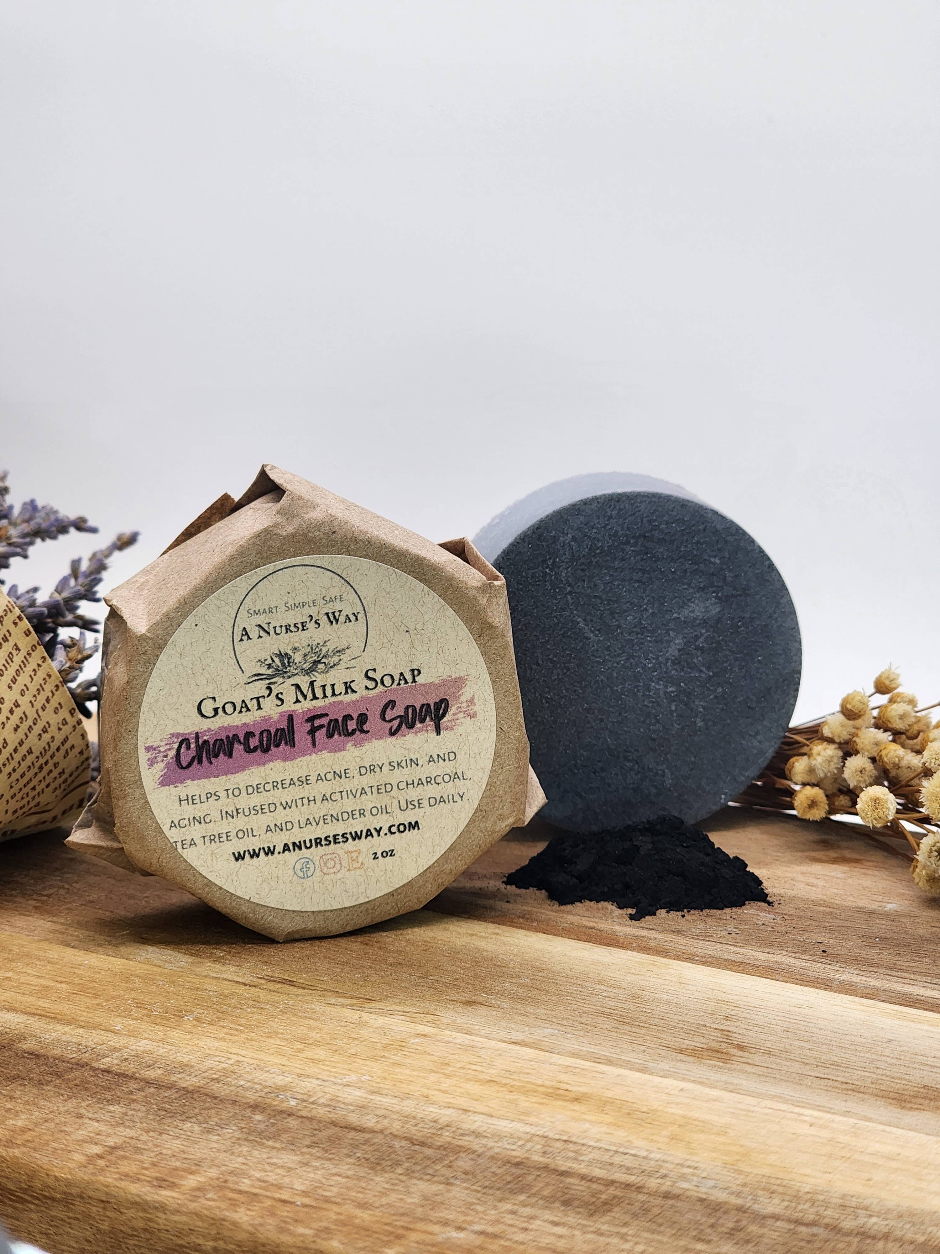 A Nurse's Way, LLC - Wholesale Facial Cleanser - Charcoal Facial - Goat's Milk Soap3