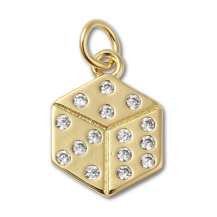 Dice Gold Charm for wholesale by Love, Paige Designs