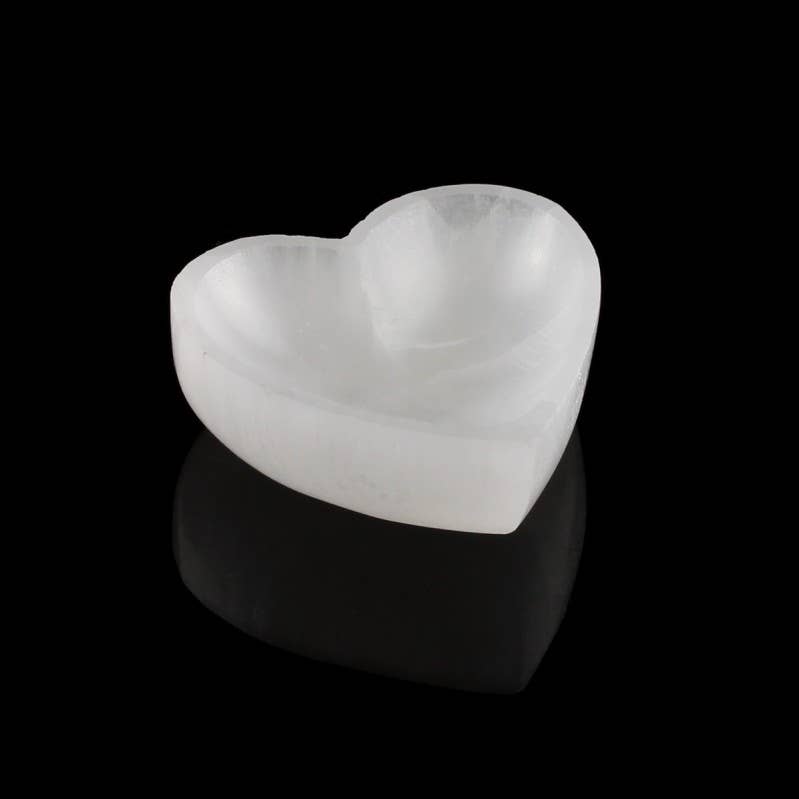 UniArt – Großhandel Spiritueller Stein/Kristall – Selenit-Schale in Herzform0