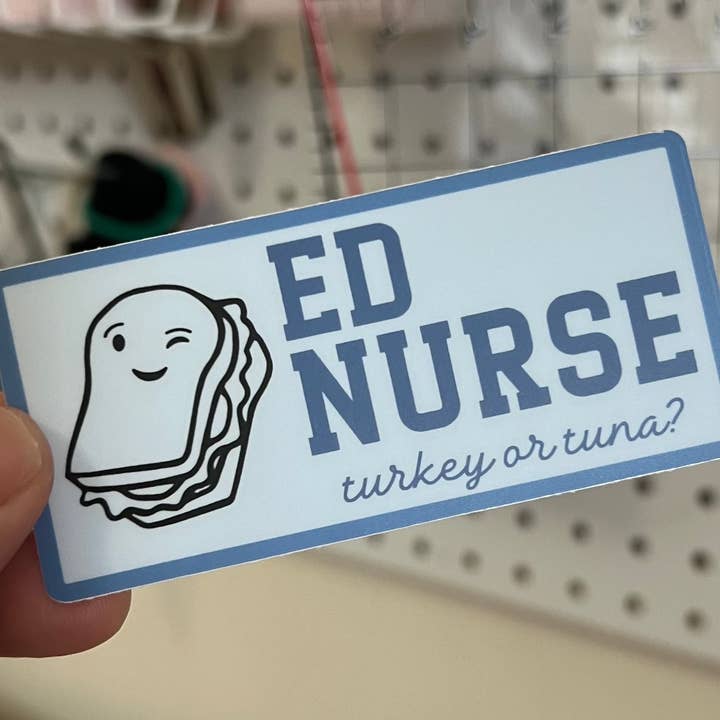 ED nurse sticker | 2.0" x 3.5" Die Cut Sticker for wholesale by Tonie Productions