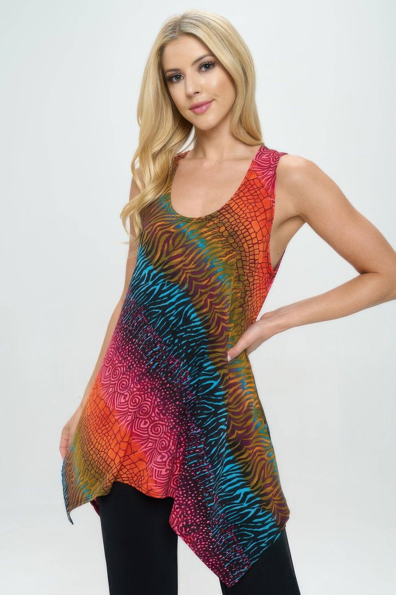 CC Wholesale Clothing - Wholesale Tunic - Women's - Plus Size Hit Shark Bite Hem Tank5