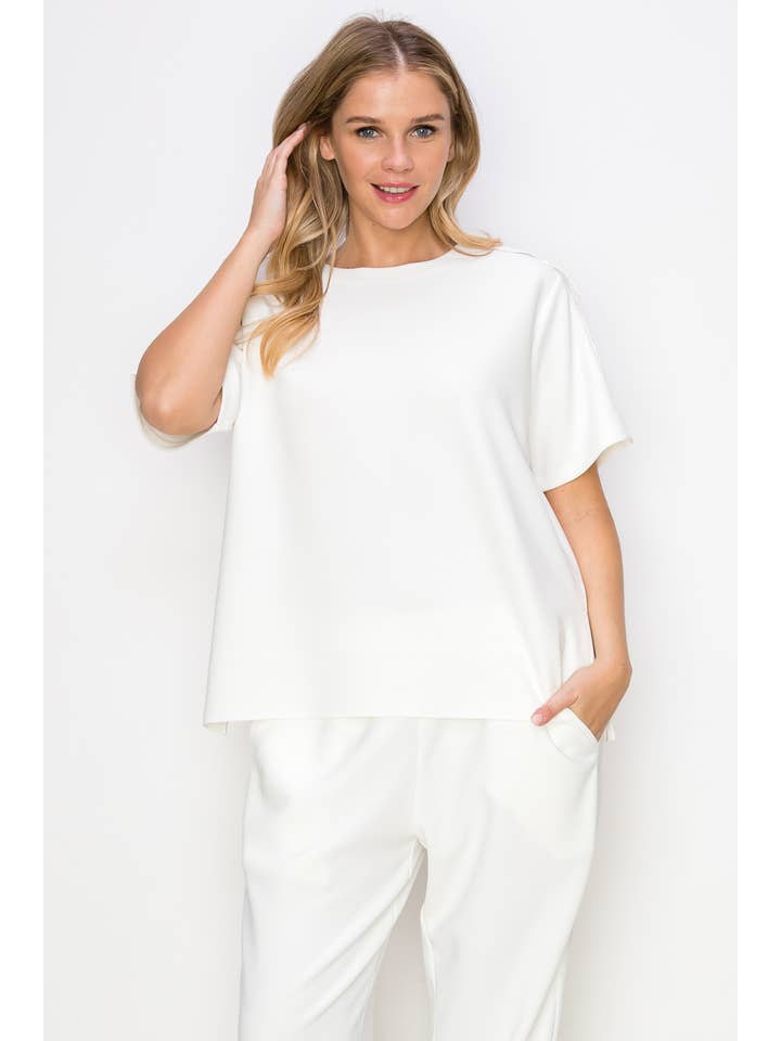 Joh Apparel - Venta al por mayor Jersey corto de punto - Mujer - Top de Crepé Elástico Kate Knit22