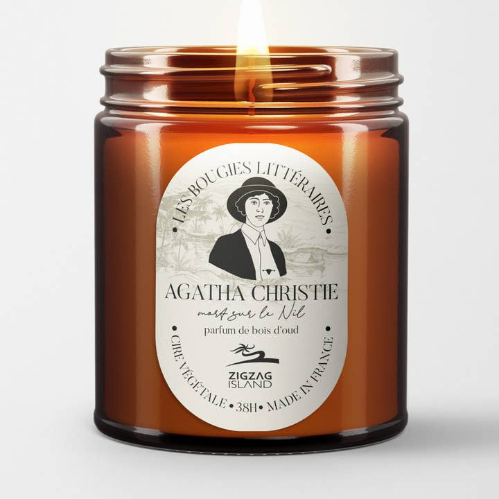 Zigzag Island - Wholesale Jar/Filled Candle - Apothecary jar candle "Agatha Christie" Made in Lille0