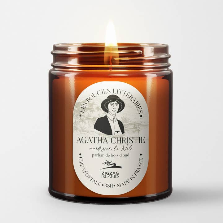 Zigzag Island - Wholesale Jar/Filled Candle - Apothecary jar candle "Agatha Christie" Made in Lille0
