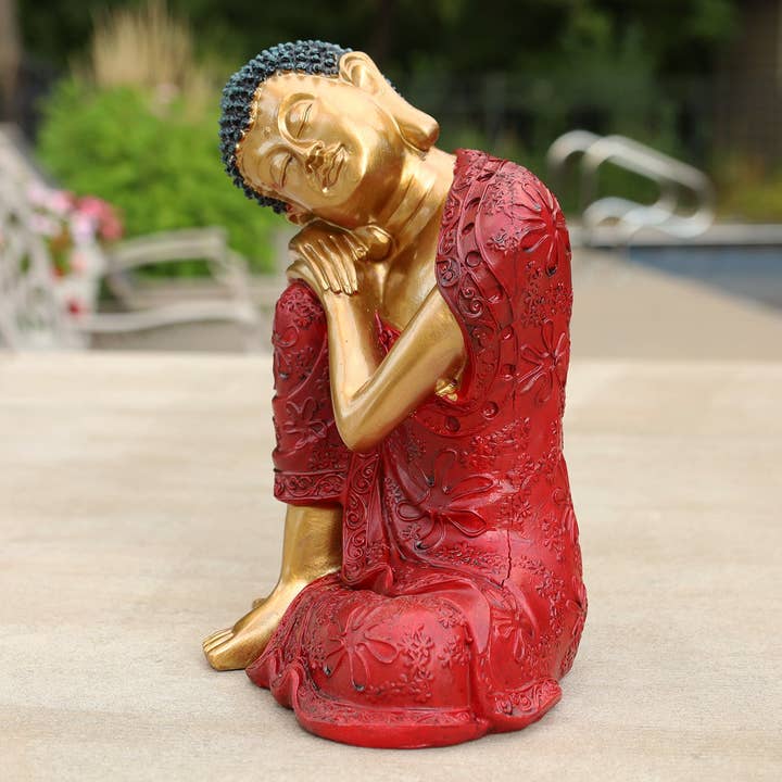 Lungta Imports - Wholesale Sculpture - Napping Buddha Statue Asian Art Decor Cold Cast2