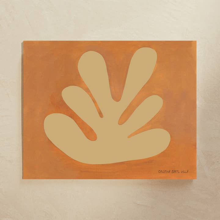 Bold Abstract MCM Art Print Ochre and Beige for wholesale by Honora Papers