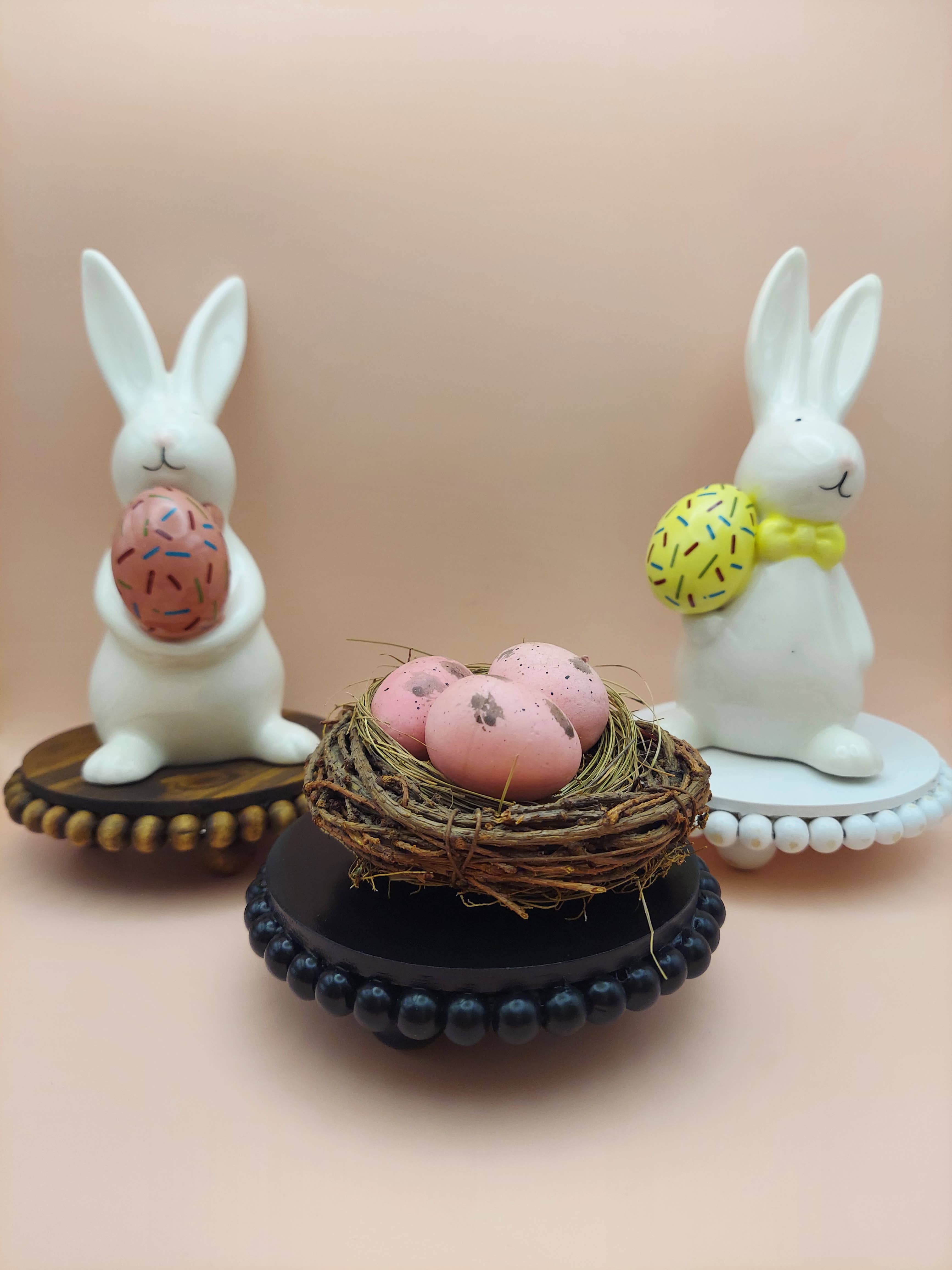 Crafty Wood Studios – wholesale Desk riser – 4" Round Mini Wood Beaded Short Riser7