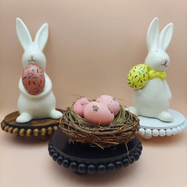 Crafty Wood Studios – wholesale Desk riser – 4" Round Mini Wood Beaded Short Riser7