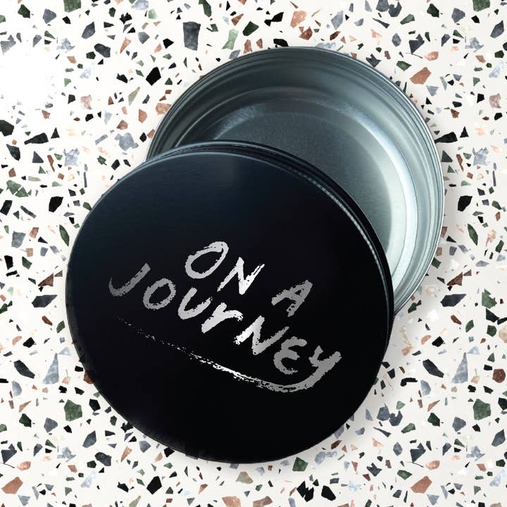 Three Witches Tea Shop - Wholesale Apothecary jar - "On a Journey" engraved 4oz metal stash/storage container0