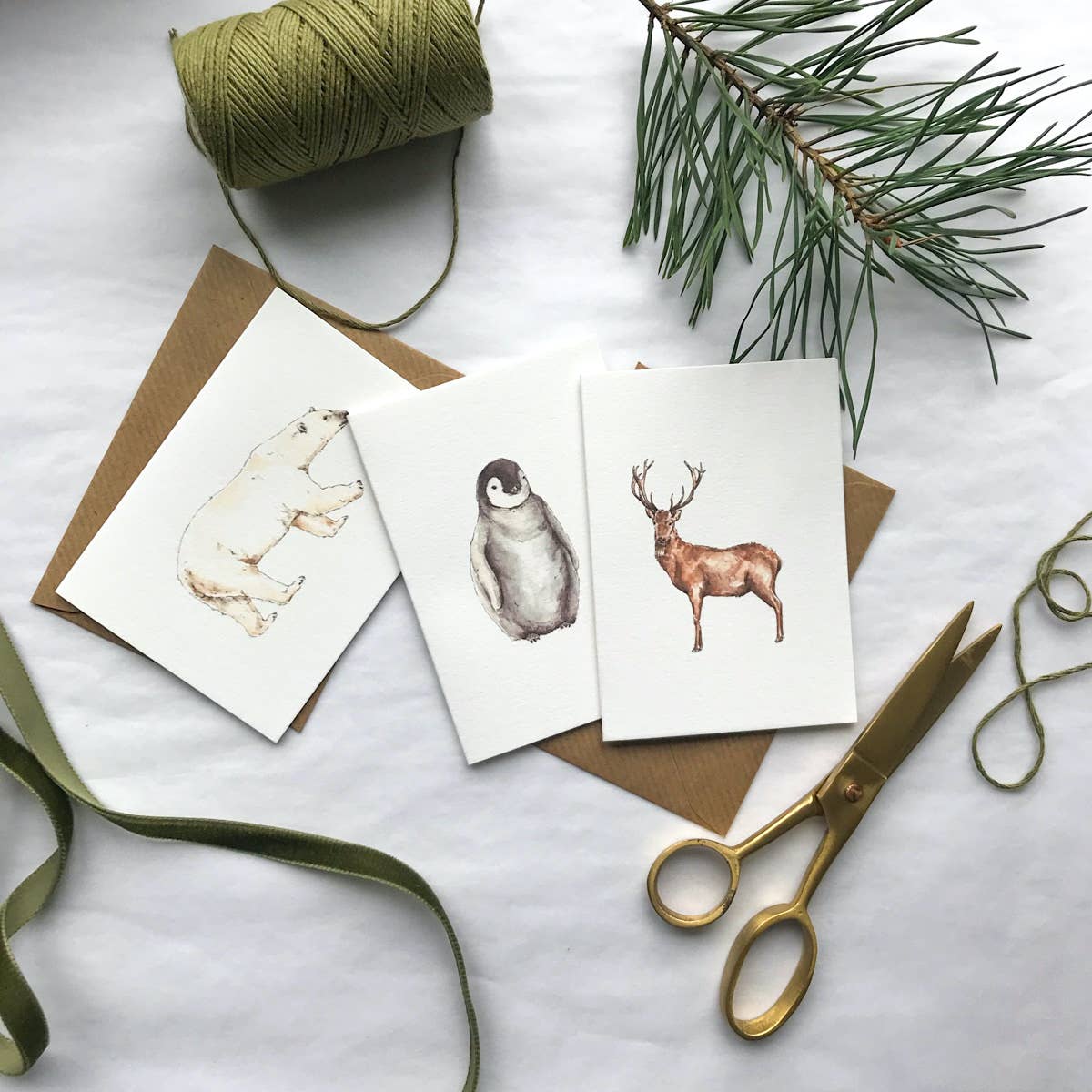 Annie Brougham Paper Goods. - Wholesale Kerstkaartje - Woodland Animal Mini kerstkaart0