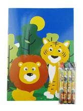 Tiny Mills – wholesale Målarbok - Barn och baby – Zoo Jungle Safari Djur Målarböcker med kritor Party17